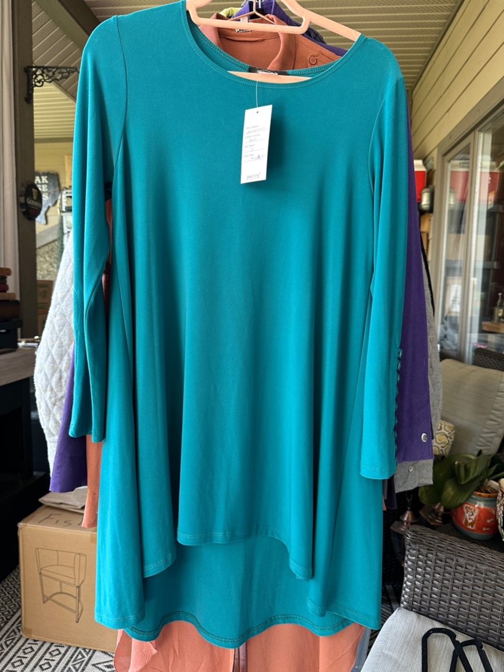 Teal Swing Tunic Top Sz small pit to pit 19” NWT